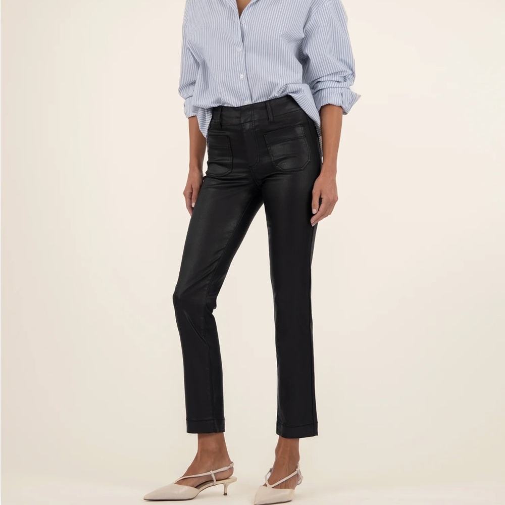 Kut From the Kloth Reese Ankle Straight Leg coated denim